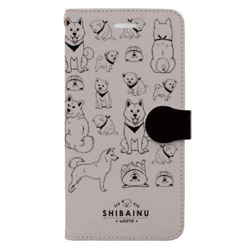 柴犬（白柴）たくさん Book-Style Smartphone Case