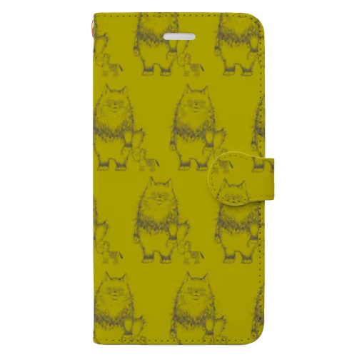 オオカミくん 総柄 Book-Style Smartphone Case