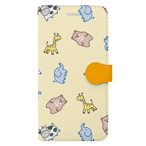 ゆるアニマル柄 Book-Style Smartphone Case