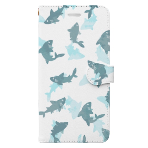 サメさんいっぱい Book-Style Smartphone Case