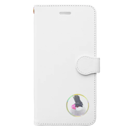 ふんわり文鳥おもちver Book-Style Smartphone Case