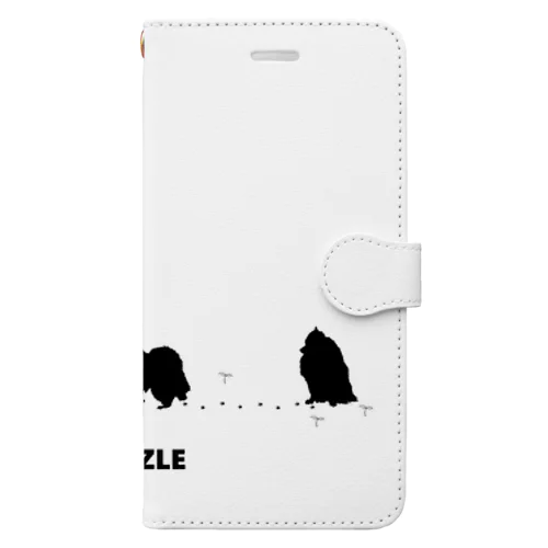 White dog Silhouette collection 手帳型スマホケース