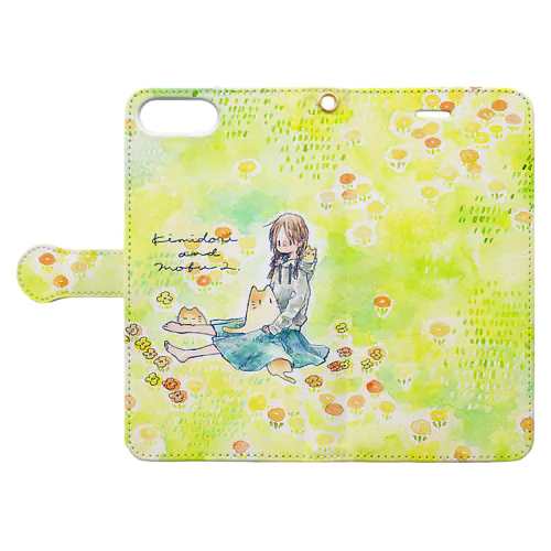 みつあみちゃんと花畑 Book-Style Smartphone Case