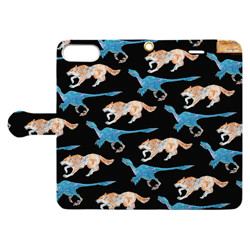 Wolf and Velociraptor Book-Style Smartphone Case