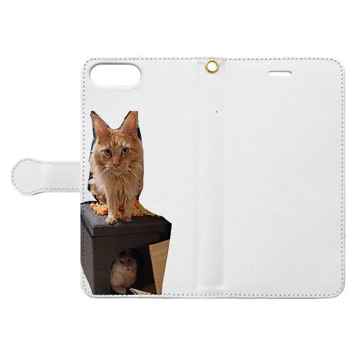乗ってる猫、乗られてる猫 Book-Style Smartphone Case