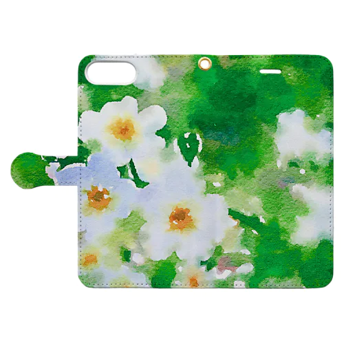 水色小花 Book-Style Smartphone Case