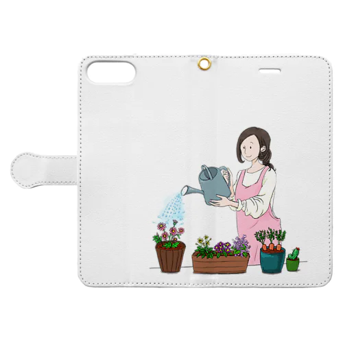 ガーデニング奥さん Book-Style Smartphone Case