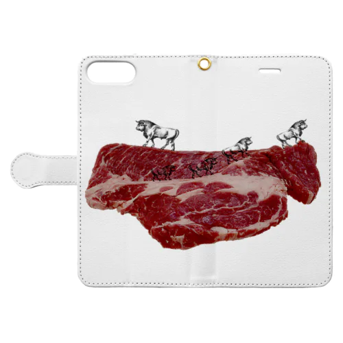 肉食／ビーフ×牛さん Book-Style Smartphone Case