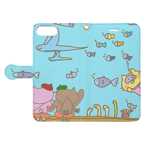 ぶぅちゃんとポコの水族館デート Book-Style Smartphone Case