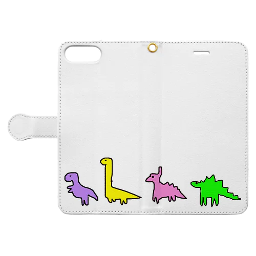 カラフル恐竜 Book-Style Smartphone Case
