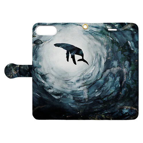 深海に棲む孤独なクジラ。 四角 Book-Style Smartphone Case