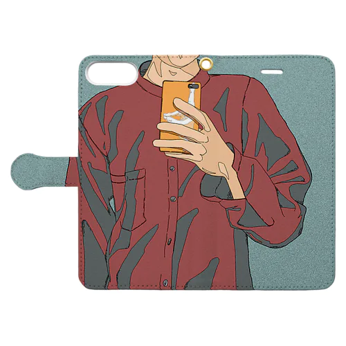 自撮り男子 Book-Style Smartphone Case