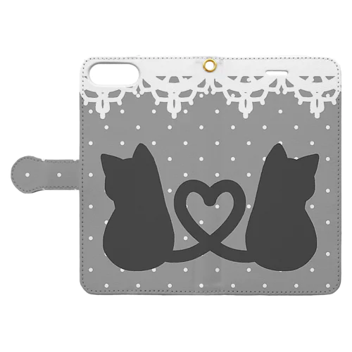 しっぽハート猫 Book-Style Smartphone Case