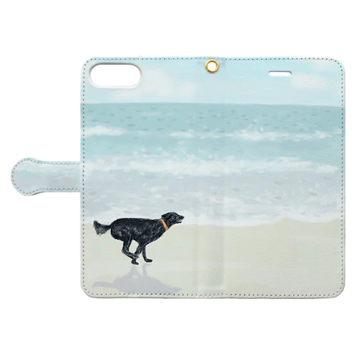 海と黒い犬 Book-Style Smartphone Case