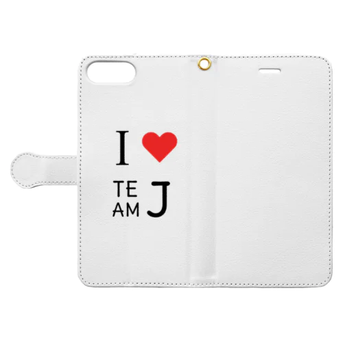 Ｉ❤TEAM J(LOGO BK) 手帳型スマホケース