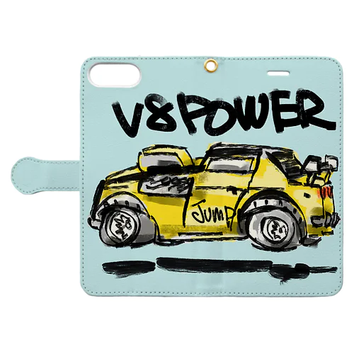 V8パワー Book-Style Smartphone Case