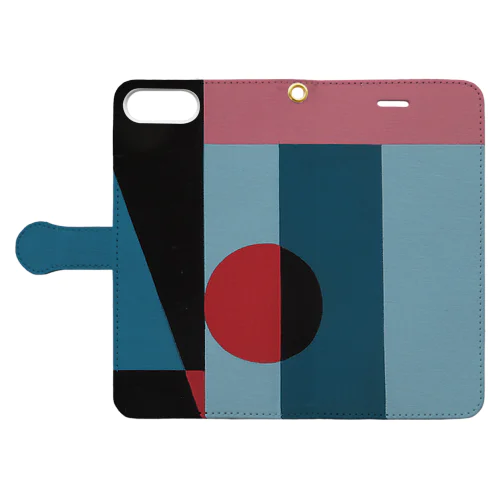 Geometric Letter series - Berry Mint 'H' Book-Style Smartphone Case