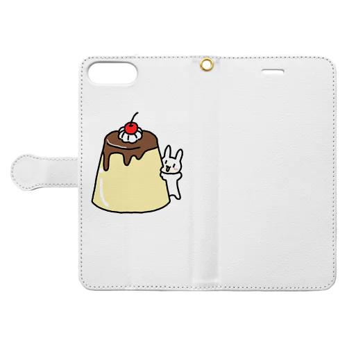 もぐもぐウサギ（プリン） Book-Style Smartphone Case