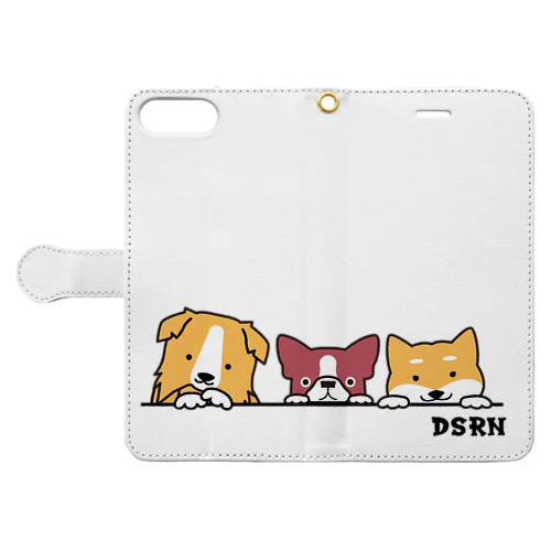 仲良しの三匹犬 Book-Style Smartphone Case