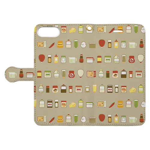 【楽々料理レシピ②】調味料・道具　キッチン　料理　調理　食育　 Book-Style Smartphone Case