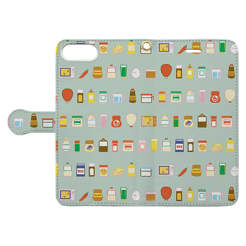 【楽々料理レシピ③】調味料・道具　キッチン　料理　調理　食育　 Book-Style Smartphone Case