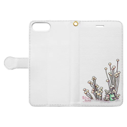 きのこと小人と時々カエル（えのき茸） Book-Style Smartphone Case