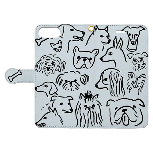 Dogs_light gray Book-Style Smartphone Case