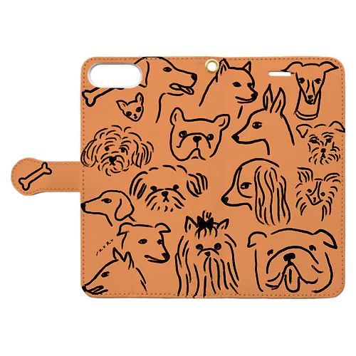 Dogs_brown Book-Style Smartphone Case