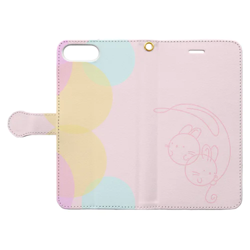 玉うさぎ（春 & 桜） Book-Style Smartphone Case