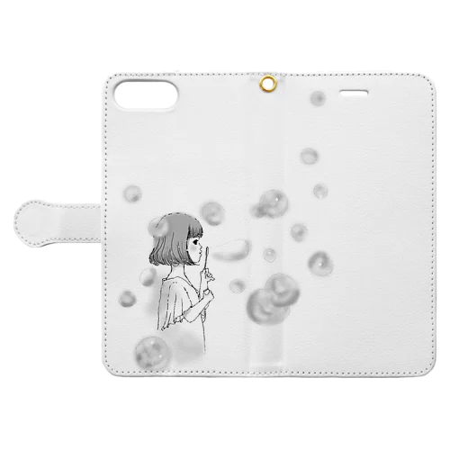 女の子と犬 Book-Style Smartphone Case