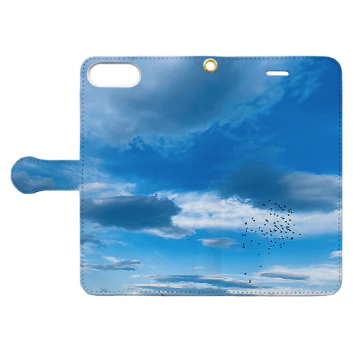 出会いの空と鳥の群れ Book-Style Smartphone Case