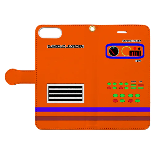 レトロメカ×オレンジ Book-Style Smartphone Case