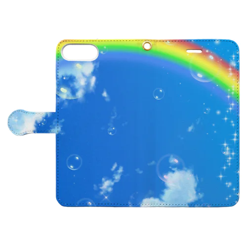Rainbow&bubble Book-Style Smartphone Case