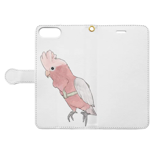 ご機嫌モモイロインコちゃん【まめるりはことり】 Book-Style Smartphone Case