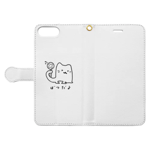 ばつだよねこ 手帳型スマホケース