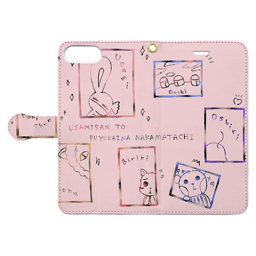 うさみさんぜんいんしゅうごう Book-Style Smartphone Case