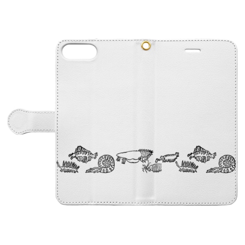 長く並ぶ古代生物 Book-Style Smartphone Case