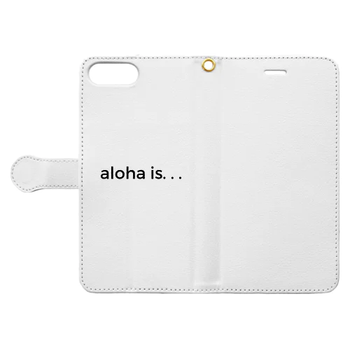 simple logo aloha is... 手帳型スマホケース