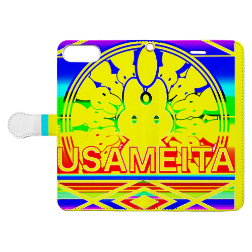 🌟🌈USAMEITA! rainbow🌟yellow gold オーシャン🌈🌟 手帳型スマホケース