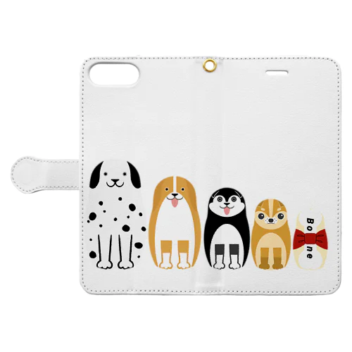 マトリョーシカ 犬＆骨(おやつ) Book-Style Smartphone Case