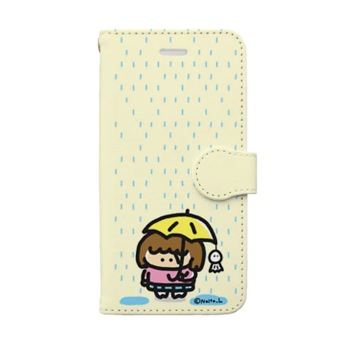 雨降ってるよ Book-Style Smartphone Case