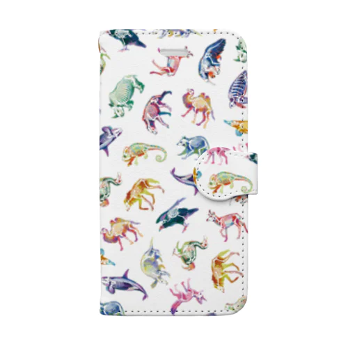 どうぶつとホネ [pattern-B] Book-Style Smartphone Case