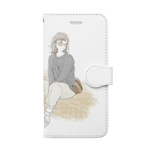 ふりかえるおんなのこ Book-Style Smartphone Case