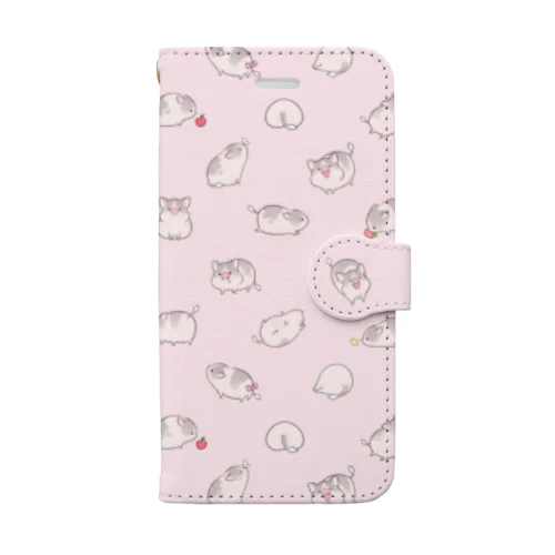 いっぱいしらたまちゃん（ピンク） Book-Style Smartphone Case