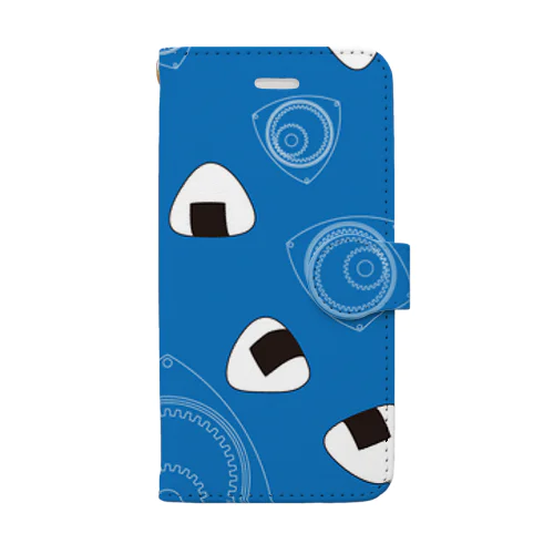回れ焼きおにぎり　青色 Book-Style Smartphone Case