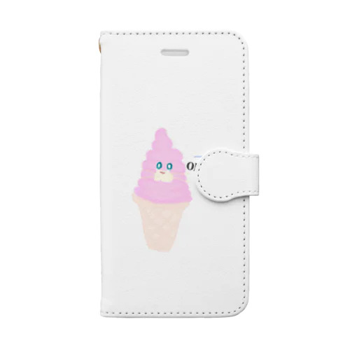 ピンクのソフトクリーム Book-Style Smartphone Case
