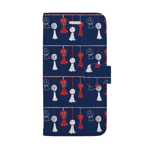 【日本レトロ#11】てるてる坊主（パターン） Book-Style Smartphone Case