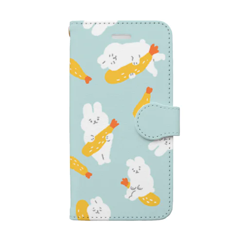 エビフライとうさぎ Book-Style Smartphone Case