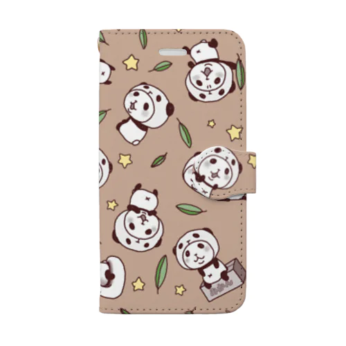 パンダinぱんだ(総柄) Book-Style Smartphone Case