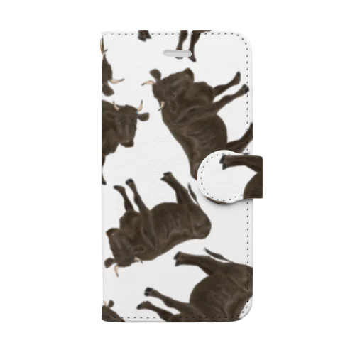 黒毛和牛がいっぱいいっぱい Book-Style Smartphone Case